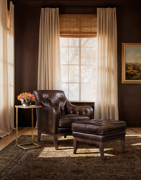 Belvedere Tufted Lounge Chair - Dark Brown by Hooker Furniture - View 7