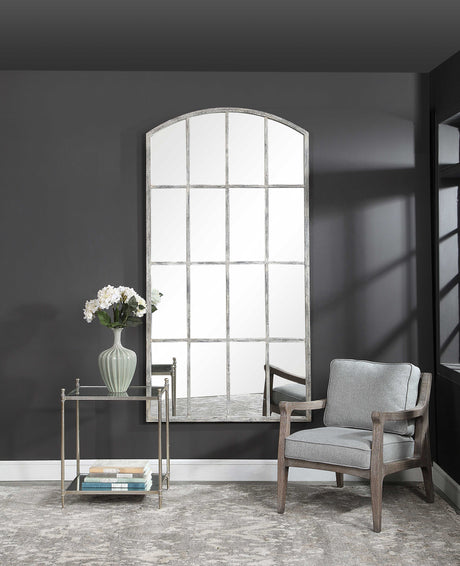Amiel Arched Mirror Ivory - Silver / White by Uttermost - View 8
