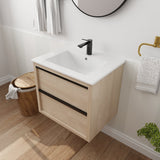 24" Bathroom Vanity with 2 Soft Close drawers, White Ceramic Basin - BVA02524PLO - G - BL9060B(W1286S00034) - W999S00071 - image - 7