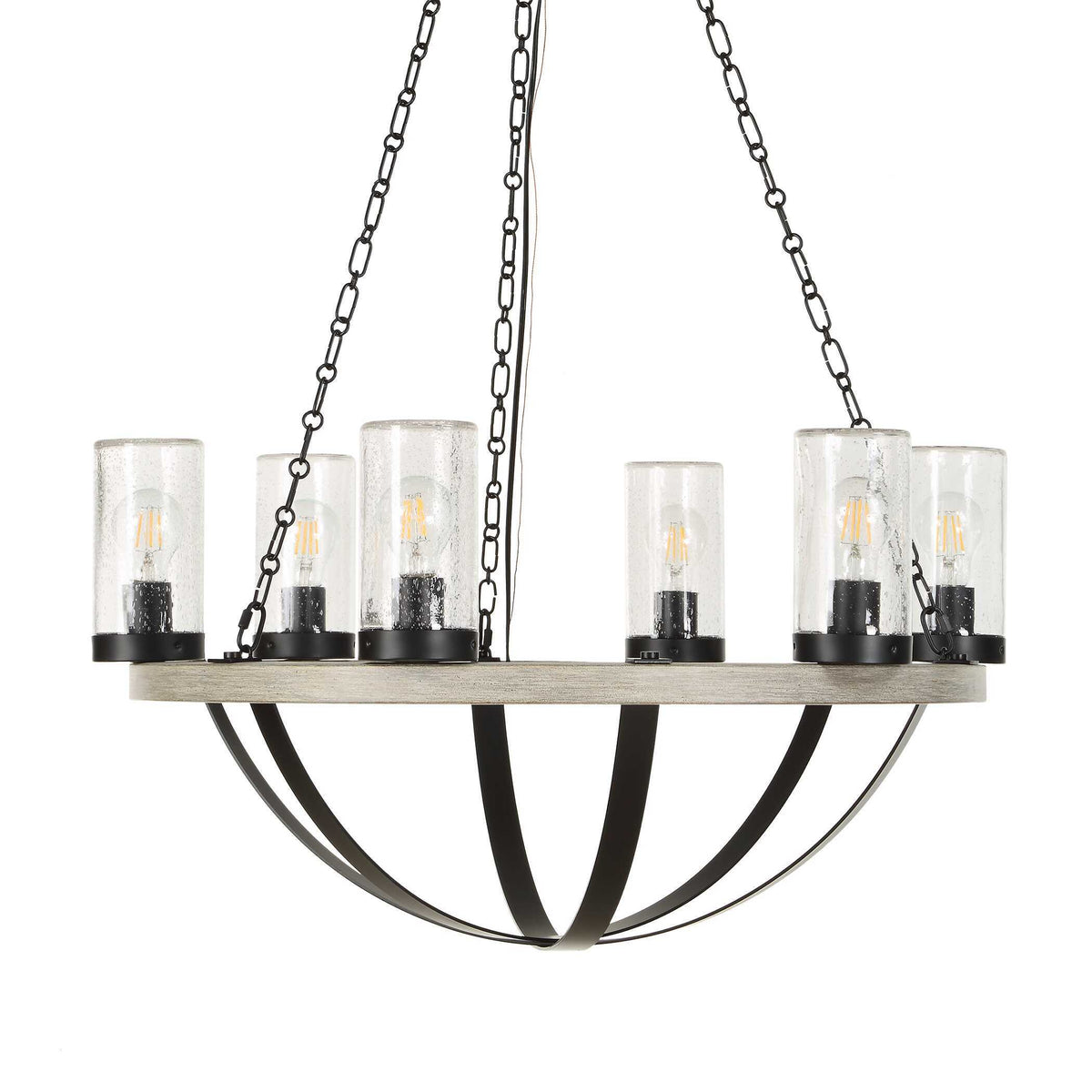 Edgecomb 6 Light Indoor-Outdoor Chandelier Black / Gray - Gray / Black by Uttermost - View 4