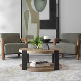 Loana Industrial Coffee Table - Light Brown / Black by Uttermost - View 2