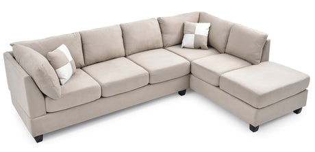 Malone G631B-SC Sectional ( Without Ottoman) , White - sold by Home Elegance USA