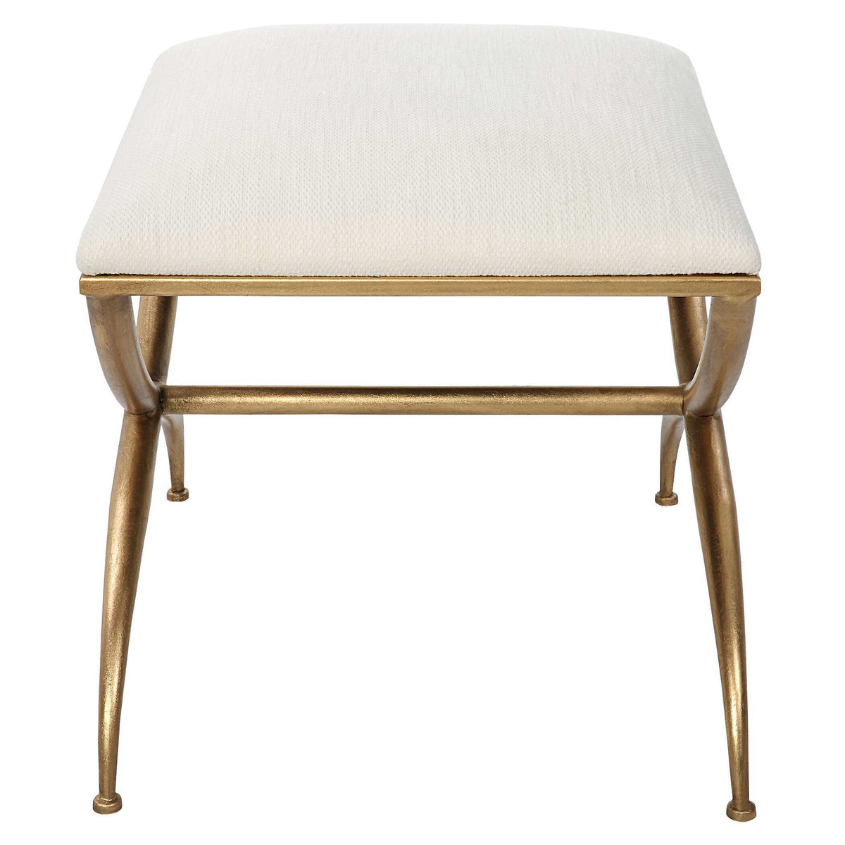 Crossing Small Bench - White / Gold by Uttermost - View 4