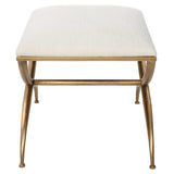 Crossing Small Bench - White / Gold by Uttermost - View 4