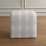 Joie Porcelain Plaid Ottoman - White by Uttermost - View 3