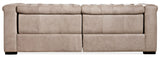 Savion 2 Over 2 Sofa With Power Recline & Power Headrest Giovanni Taupe - Beige by Hooker Furniture - View 3
