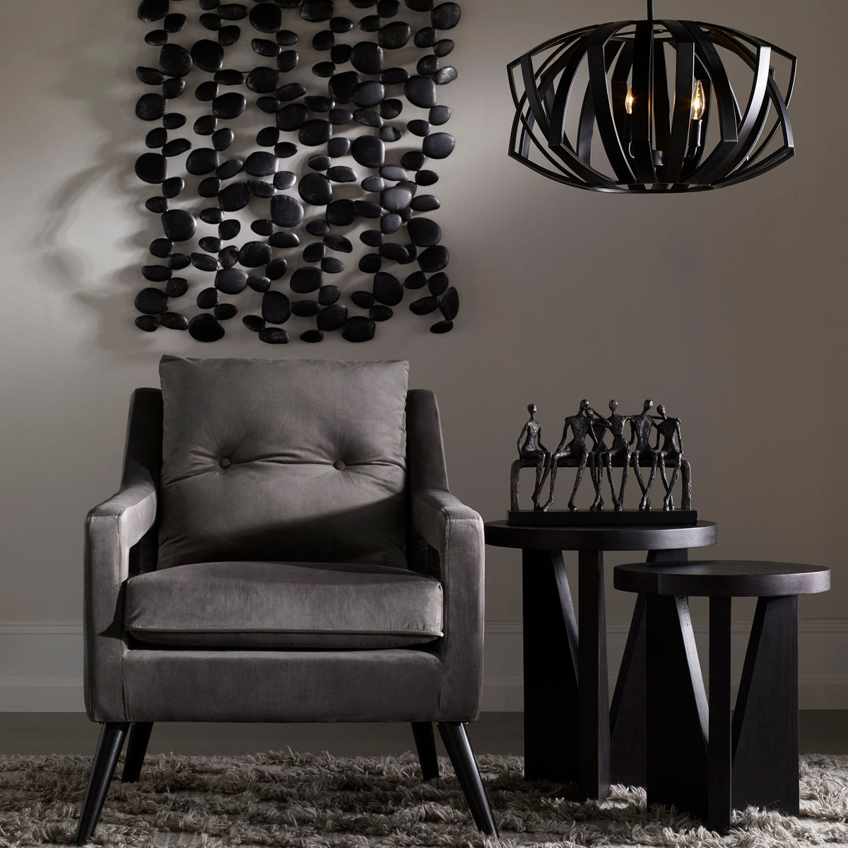 Nadette Nesting Tables (Set of 2) - Black by Uttermost - View 7