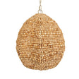 Kauri 1 Light Wooden Bead Pendant Brass / Woodtone - Light Brown by Uttermost - View 1