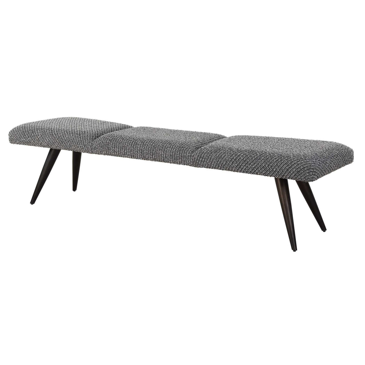 Bowtie Charcoal Fabric Bench - Dark Gray by Uttermost - View 7