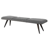 Bowtie Charcoal Fabric Bench - Dark Gray by Uttermost - View 7