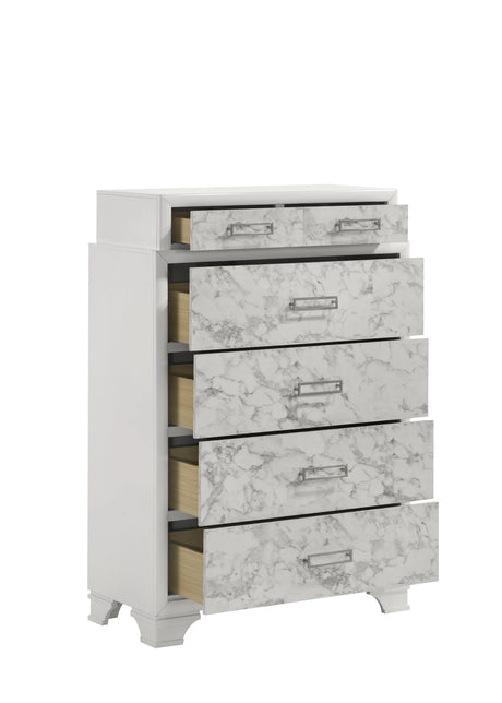 Soul Modern Style Queen 5PC Bedroom Set Made with wood in White(NJ Inventory) - sold by Home Elegance USA