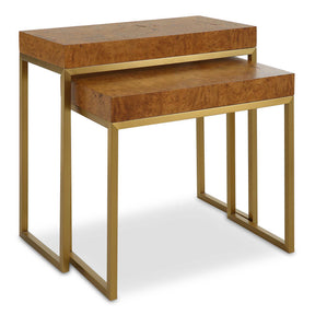 Burl-esque Wooden Nesting Tables (Set of 2) - Light Brown by Uttermost - View 1