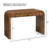 Rocco Mappa Burl Desk Woodtone - Dark Brown by Uttermost - View 8