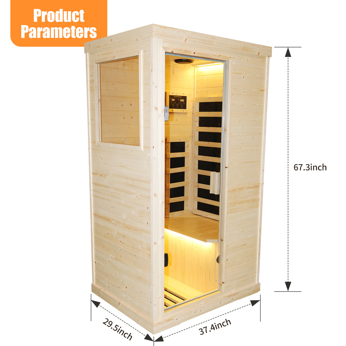 Single person spruce far infrared sauna hair - Home Elegance USA