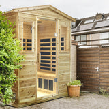 Four person Far-infrared Old fir outdoor sauna room