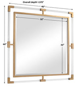 Balkan Square Mirror Golden - Gold / Silver by Uttermost - View 7