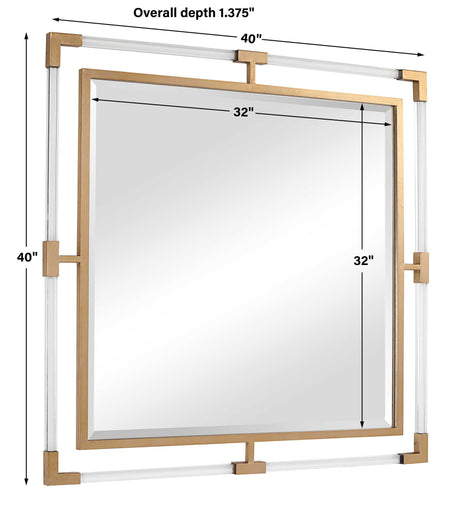 Balkan Square Mirror Golden - Gold / Silver by Uttermost - View 7