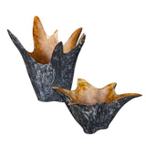 Starpetal Indoor-Outdoor Wooden Bowls (Set of 2) Black / Woodtone - Black / Light Brown by Uttermost - View 7