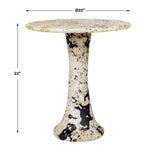 Cadas Indoor-Outdoor Stone Side Table - Black / White by Uttermost - View 7