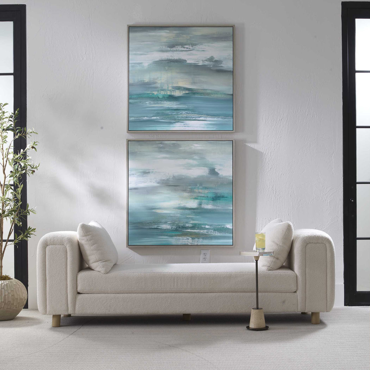 Tranquil State Of Mind Framed Canvases (Set of 2) - Blue by Uttermost - View 2