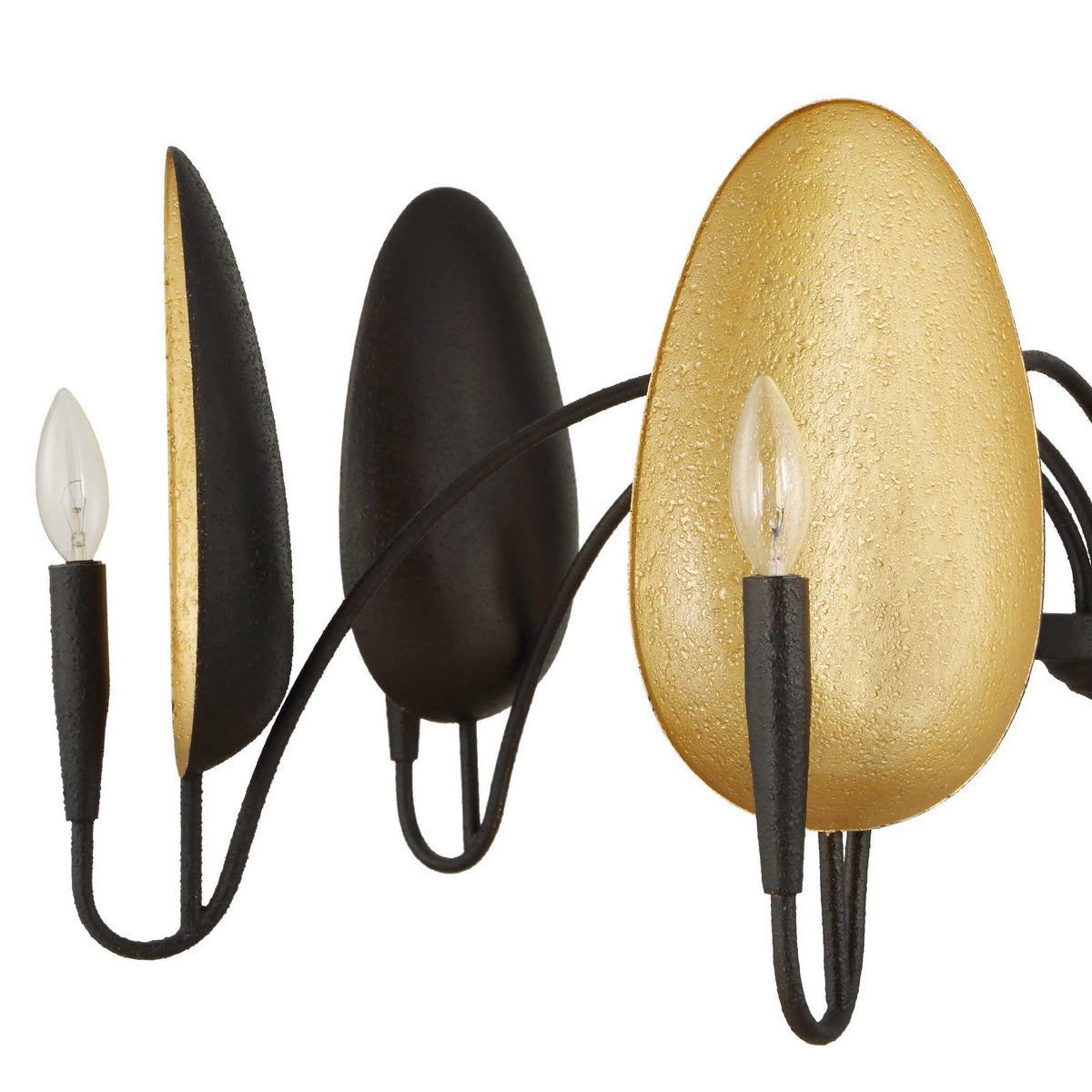 Warwick 6 Light Chandelier Matte Black - Black / Gold by Uttermost - View 14