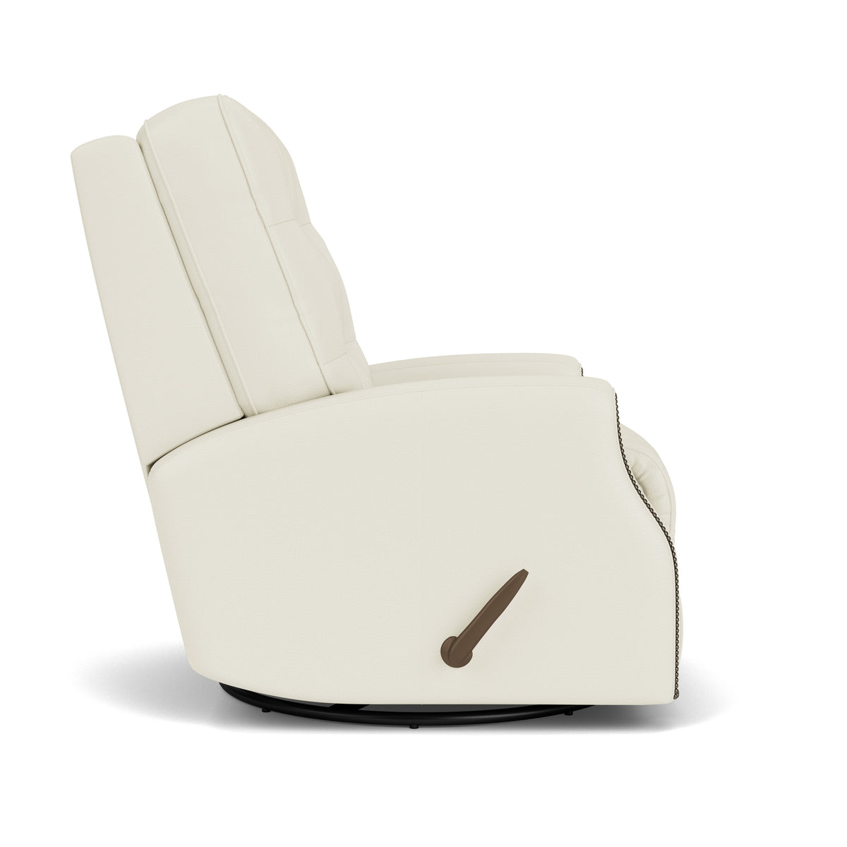 Devon Transitional Leather Swivel Gliding Recliner, Nailhead Trim | Flexsteel