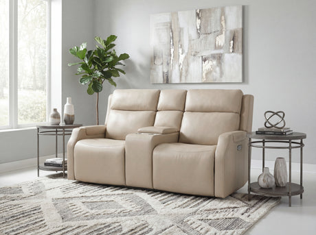 Nelson Zero Gravity Power Console Loveseat With Power Headrest And Lumbar - Beige by Hooker Furniture - View 3