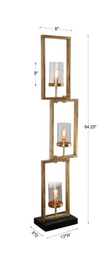 Cielo Staggered Rectangles Floor Lamp - Gold / Black by Uttermost - View 8
