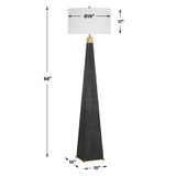 Lathey Tapered Floor Lamp - Black by Uttermost - View 9