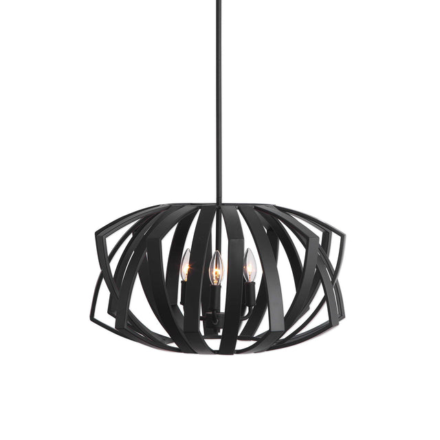 Thales Geometric 3 Light Pendant - Black by Uttermost - View 1