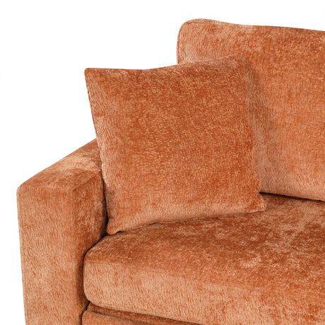 120.5' L-shaped Convertible Sofa Bed Modular Sectional Sofa Reversible Sleeper with Pull-Out Bed, Cup Holders, and Ample Storage Space for Living Room(Old SKU:N719S001940G), Orange - sold by Home Elegance USA