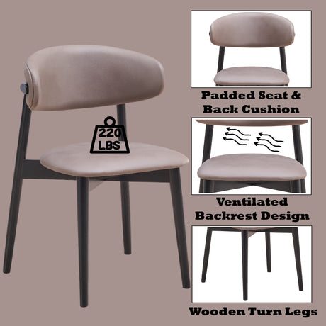 Lanae Natural & Black Finish 5 Pcs Dining Room Set - sold by Home Elegance USA