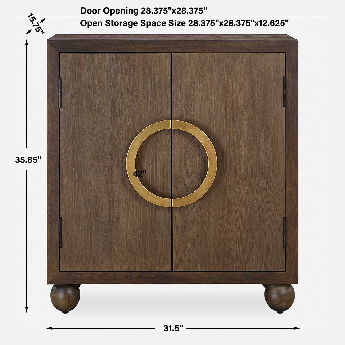 Mayenne 2 Door Wood Cabinet Oak - Dark Brown by Uttermost - View 10