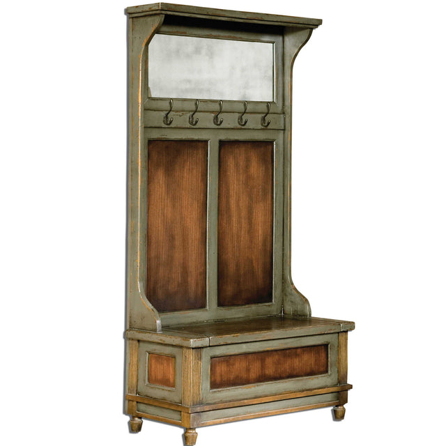 Riyo Distressed Hall Tree - Light Brown by Uttermost - View 1