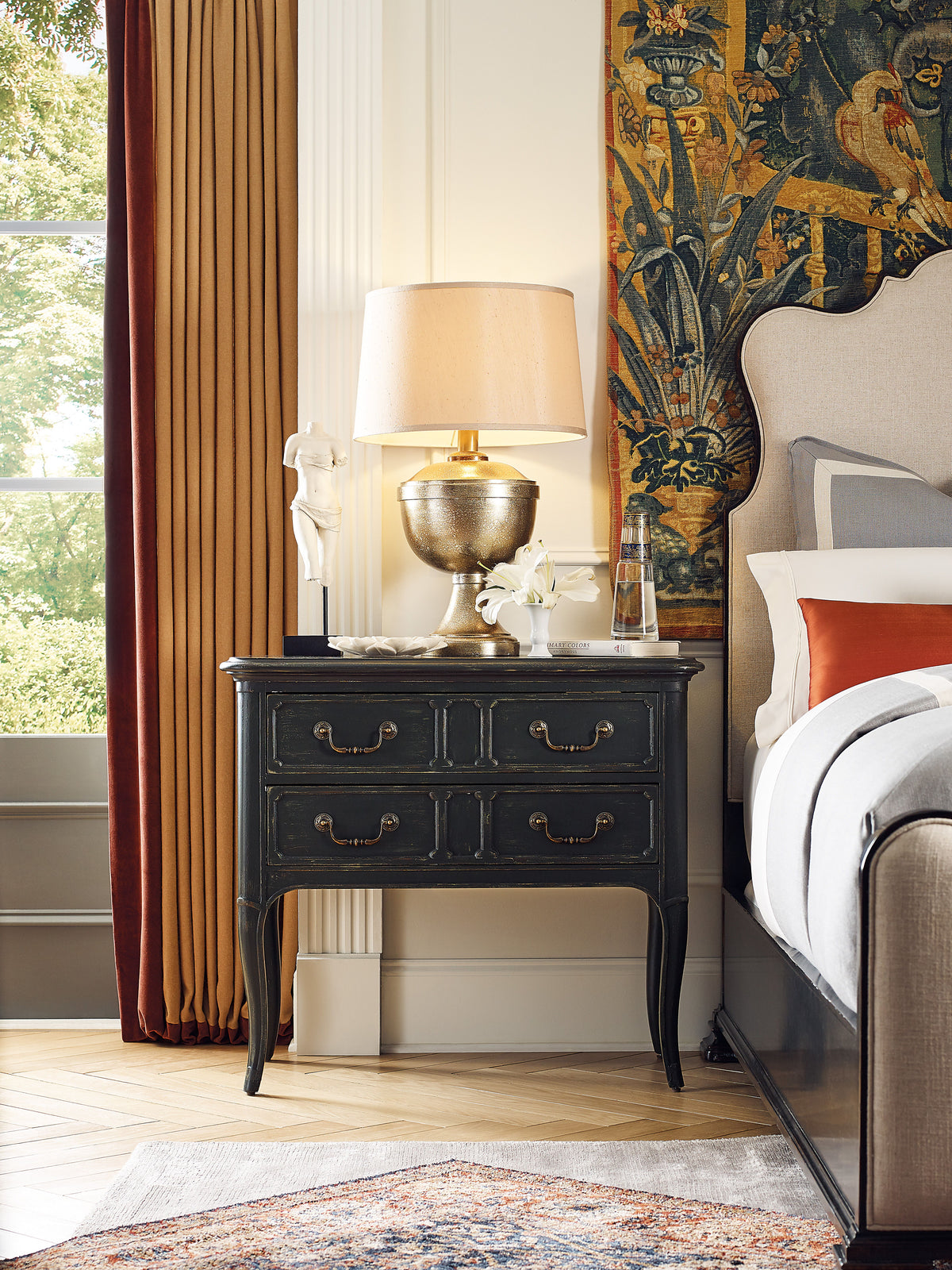 Charleston Two-Drawer Nightstand - Black by Hooker Furniture - View 3