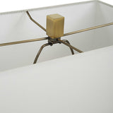 Arete Modern Brass Table Lamp - Gold / White by Uttermost - View 6