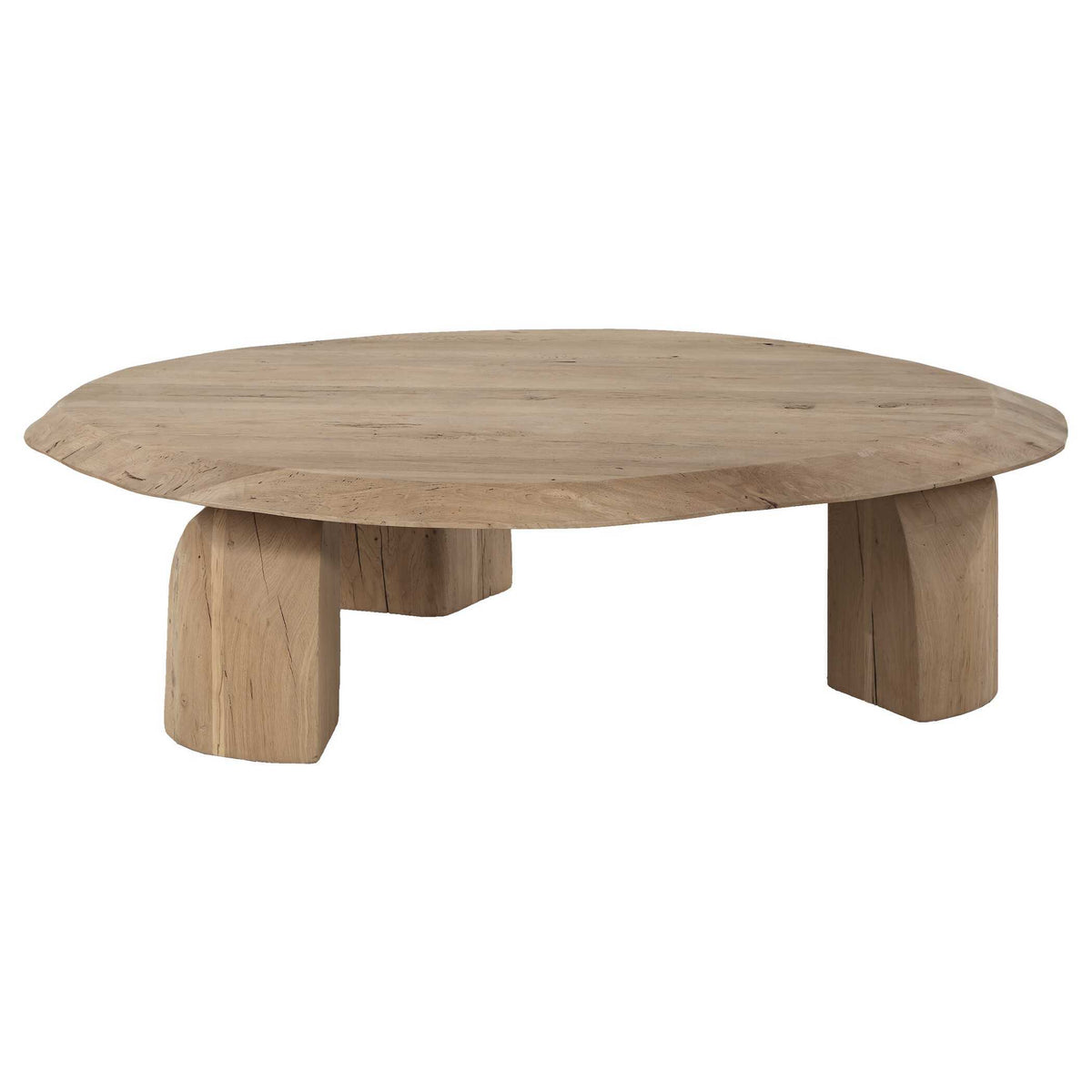 Tiernan Reclaimed Oak Round Coffee Table Woodtone - Light Brown by Uttermost - View 4