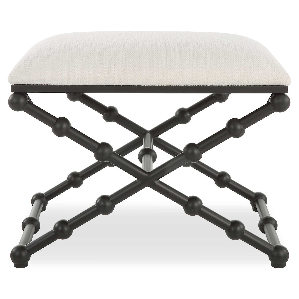 Iron Drops Small Bench - White / Black by Uttermost - View 1