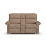 Bernard Power Reclining Loveseat With Console, Power Headrest, & Lumbar | Flexsteel