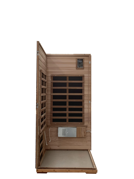 Red Cedar 1-Person Infrared Sauna – Indoor & Outdoor Wooden Home Sauna - sold by Home Elegance USA