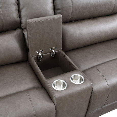 Kantu Brown Synthetic Leather Motion Sectional Sofa - sold by Home Elegance USA