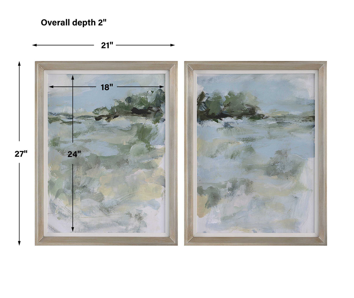 Far Away View View Framed Prints - Light Blue / Yellow by Uttermost - View 7