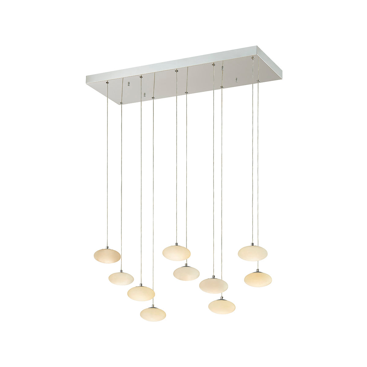 Spanish Alabaster Rectangular Chandelier // Chrome  | Finesse - Home Elegance USA