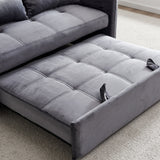 55.5" Twins Pull Out Sofa Bed Grey Velvet - W1097104077 - image - 9