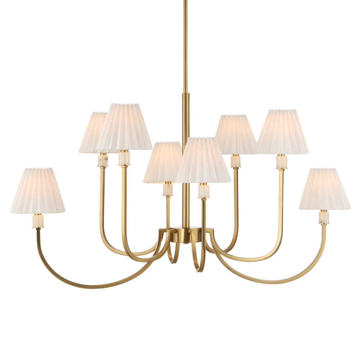Poppins 8 Light Brass Chandelier White / Gold - Gold / White by Uttermost - View 1