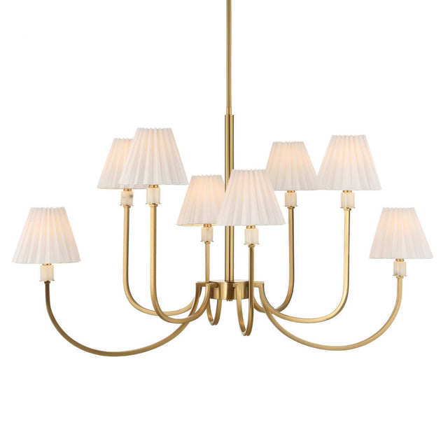 Poppins 8 Light Brass Chandelier White / Gold - Gold / White by Uttermost - View 1