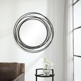 Whirlwind Round Mirror - Black by Uttermost - View 2