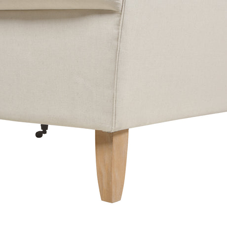 Alana  88' L-Shape Reversible Sectional Sofa, Light Beige Linen - sold by Home Elegance USA