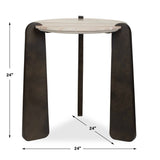 Talud Modern Marble Side Table Bronze / Gray - Dark Brown / Beige by Uttermost - View 5