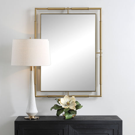 It's All Connected Rectangle Brass Mirror - Gold by Uttermost - View 2